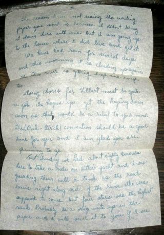 1945 WWII Letter WORLD WAR II Party HITLER ' S YACHT Handwritten TANK Eisenhower 8