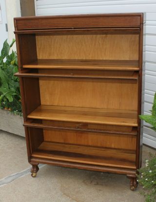 Glorious Antique Quarter Sawn Oak 3 Stack Barrister Lawyer Bookcase w Claw Feet 9