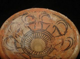 ANCIENT PAINTED PEDESTAL BOWL CUP WITH DEER 3000BC 2