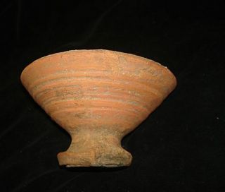 ANCIENT PAINTED PEDESTAL BOWL CUP WITH DEER 3000BC 5