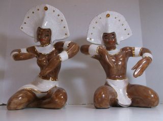 1940s - 50s Vintage Balinese California Pottery Figurines,  Dorothy Kindell Design