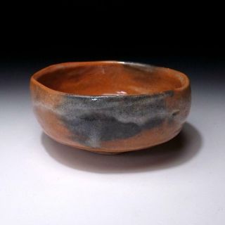 Da4: Vintage Japanese Pottery Tea Bowl,  Raku Ware,  Aka Raku