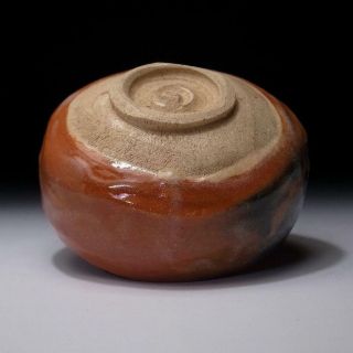 DA4: Vintage Japanese Pottery Tea Bowl,  Raku ware,  AKA RAKU 6