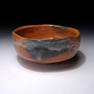 DA4: Vintage Japanese Pottery Tea Bowl,  Raku ware,  AKA RAKU 8