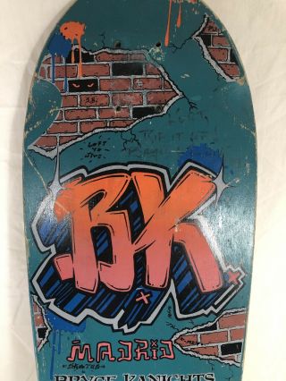 1980 ' s Bryce Kanights Madrid Signature Skateboard Deck Signed by Bryce EX 5
