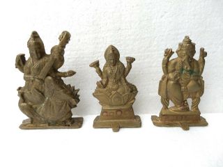 Vintage Lakshmi Ganesh Saraswati Idol Statue Figurine Diwali Pooja Collectible