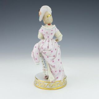 Antique Meissen Dresden Porcelain - Lady Card Player Figurine - 4