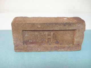 Antique " H " Stamped Horseheads Ny Consolidated Brick Co Red Brick Street Paver