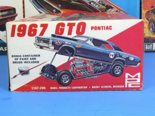 RARE MPC 1167 - 200 1967 PONTIAC GTO HARDTOP STOCK ANNUAL FUNNY CAR UNBUILT 2