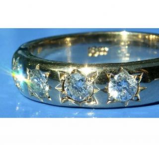 ⚡️Stunning Antique Starburst 18K YG.  98CT DIAMOND Eternity Gypsy Ring 7.  2gms⚡️ 2