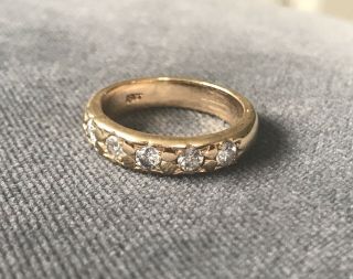 ⚡️Stunning Antique Starburst 18K YG.  98CT DIAMOND Eternity Gypsy Ring 7.  2gms⚡️ 7