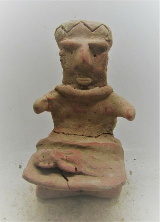 Scarce Ancient Cypriot Bronze Age Terracotta Idol With Child 2200 - 1600bce