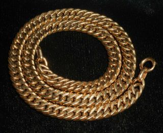 Vintage Art Deco Solid 14k Gold Krementz Heavy Chain Necklace 37.  9 G Rare