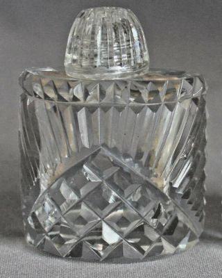 Antique Vintage CUT GLASS SALT & PEPPER SHAKERS w/ CUT GLASS TRAY 5