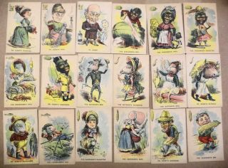 Antique Set Dr Busby Game Cards Victorian Era Black Americana Racist Stereotypes