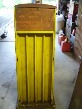 Vintage TEXACO Motor Oil Can Island Display Rack 2