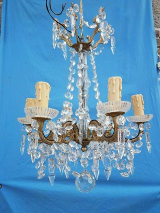 Antique French,  Gorgeous Bronze And Crystal Chandelier,  Attributed To Baccarat,  19t