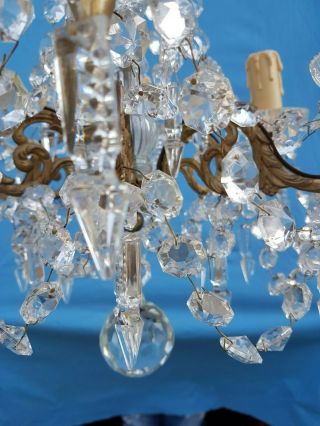Antique French,  Gorgeous bronze and crystal chandelier,  attributed to Baccarat,  19t 3