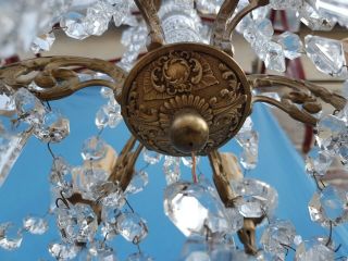 Antique French,  Gorgeous bronze and crystal chandelier,  attributed to Baccarat,  19t 5