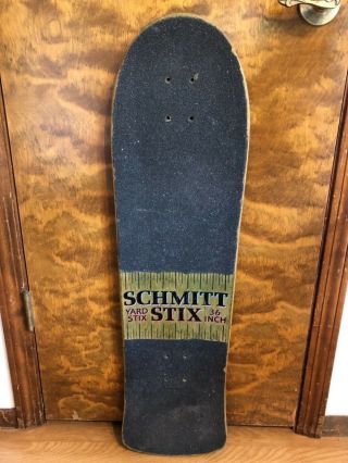 Vintage SCHMITT STIX YARD STICK Skateboard DECK OG 80?s Rare SS 2