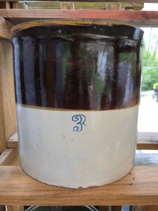 Vintage Stoneware Crock 3 Gallon Burley & Winter Two Tone