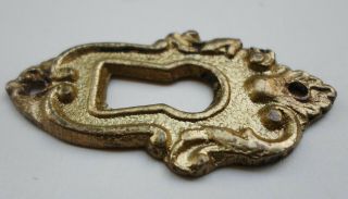 Very Fine 60 ' s Vintage Solid Brass Keyhole Cover Escutcheon 3