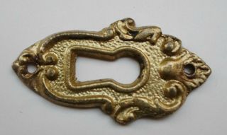 Very Fine 60 ' s Vintage Solid Brass Keyhole Cover Escutcheon 4