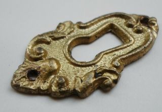 Very Fine 60 ' s Vintage Solid Brass Keyhole Cover Escutcheon 5