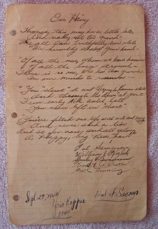 WW2 List of JEWISH Servicemen & YOM KEPPUR Letter 1944 Saipan,  No Resrv. 4