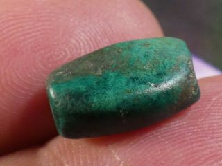 Ancient Peruvian Pre - Columbian Chavin Turquoise Bead 14.  4 By 9.  2 By 5.  8 Mm Tops