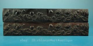 chinese old hand - carved ebony wood carve lotus paper weight d02 2