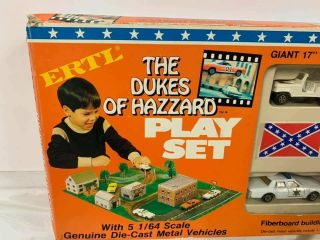 Vintage 1981 Dukes of Hazzard Play Set w/Original Box and 5 Car Set ERTL 2