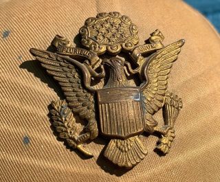 Dated 1942 Ww2 Us Army Pith Helmet Named To Gi Wwii Great Seal Eagle Desert Rat