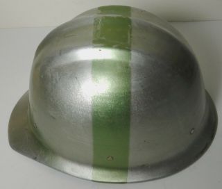 VINTAGE Green silver ALUMINUM BULLARD 502 Hard Hat IRONWORKER 2
