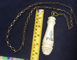 Vintage Toilet Cistern Pull Chain With Ceramic Handle