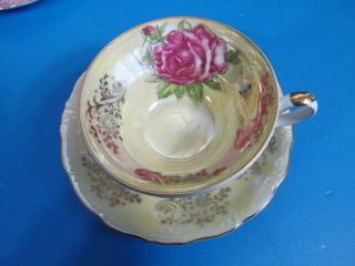 ANTIQUE ROYAL HALSEY L M ROSE VERY FINE LUSTERWARE TEACUP & SAUCER SET OF 3 4