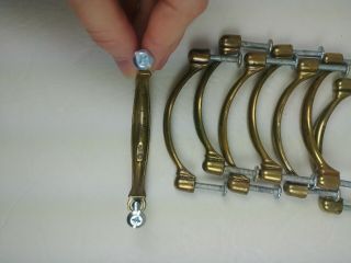 Set 8 Vintage Plain Brass Drawer Handle Pulls with attachment screws 3