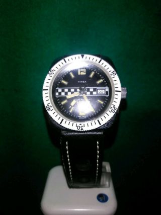 Vintage Mens Timex Mechanical Windup Rally Racing 25 M Divers Watch.  Gb 276742573