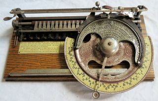 1886 Patent World Typewriter Pope Mfg Co Old Vtg Antique