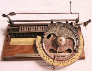 1886 Patent World Typewriter Pope Mfg Co Old Vtg Antique 2