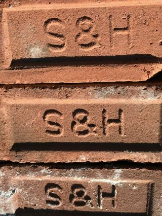 1913 era ANTIQUE CLAY BRICK STILES & HART (S&H) Design a Massachusetts Brickmaker 2