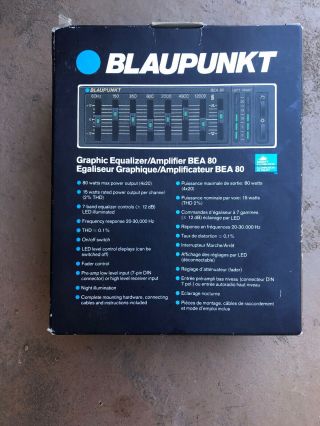 Vintage Blaupunkt BEA 80 Graphics Equalizer/Amplifier Porsche Ferrari Etc. 2