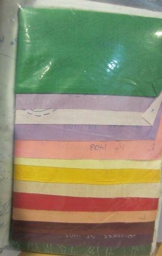 Vintage Progress Stamped Quilt Kit No.  1403 The Iris Sz 79 x 97 2