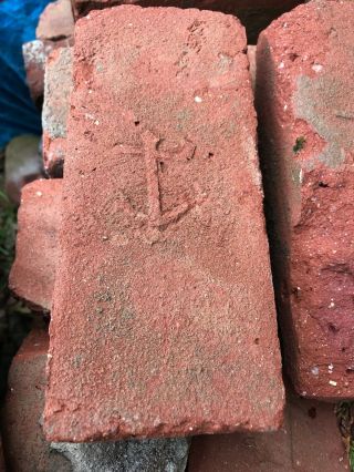 1885 Antique Clay Brick Anchor Brick Co Raised Anchor Marker 