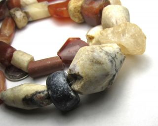 16 " Strand Of 29 Rare Ancient Graduated " Bumps & Bruises " Mixed Agate Beads