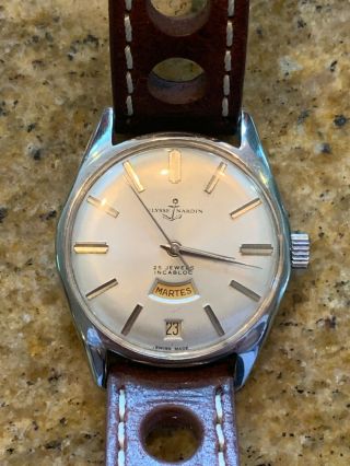 Ulysse Nardin Vintage Day Date Automatic Watch Keeping Time - Rare Spanish Day D