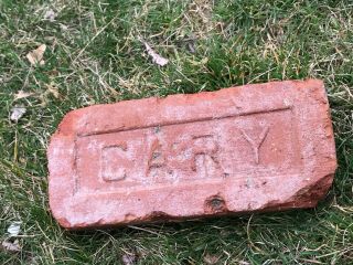 1895 ANTIQUE CLAY BRICK from CARY BRICK Company of Cohoes,  NY Letters CRISP 2