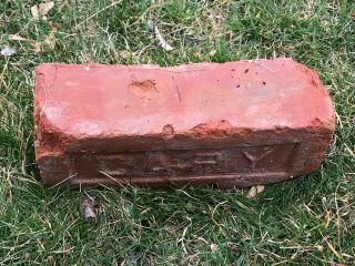 1895 ANTIQUE CLAY BRICK from CARY BRICK Company of Cohoes,  NY Letters CRISP 4