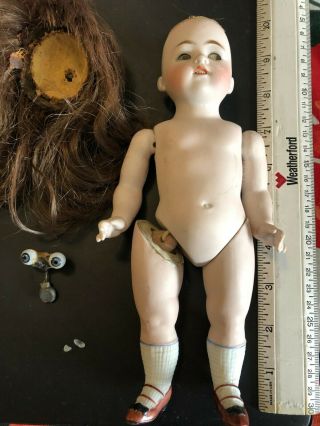 X Large 9.  5 " Antique Germany All Bisque Kestner 166 Doll - Needs Eyes Re - Set