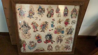 Vintage Picture Machine Tattoo Flash IN FRAMES RARE Stoney St Clair Ed Hardy 5